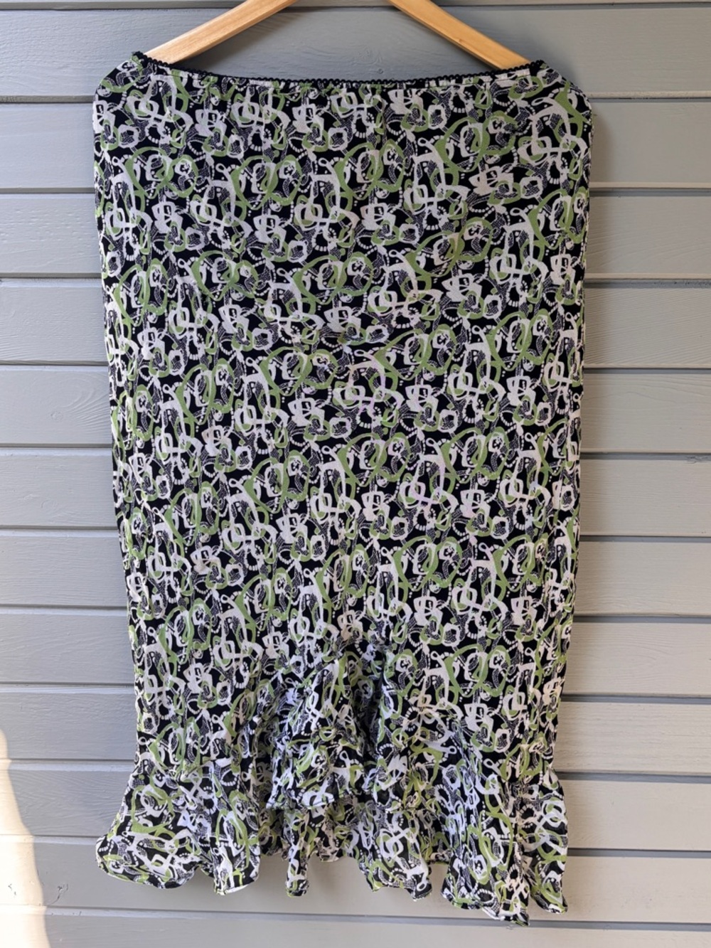 Rayon Midi Patterned Skirt